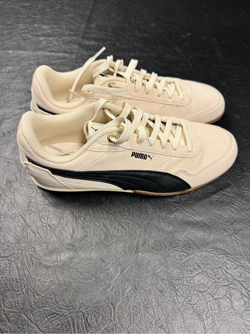 Puma Women’s Cream Sneakers with Black Formstrip